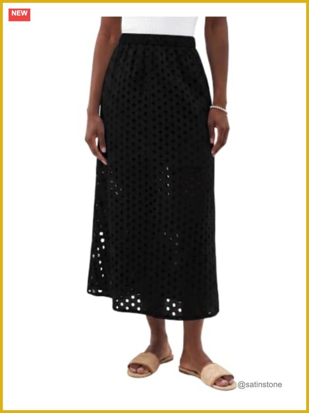 Cotton Eyelet Maxi Skirt for Women Flowy A-Line Beach Boho Long Skirt